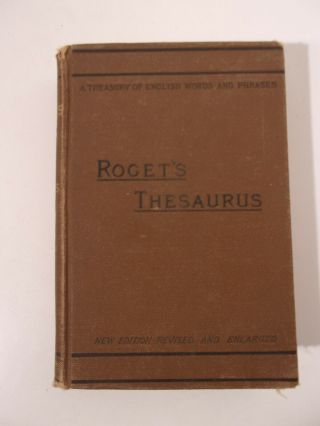 Antique Vintage Book 1852 Roget’s Thesaurus Of English Words And Phrases