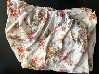 RARE RALPH LAUREN Petticoat KING FITTED SHEET Shabby FLORAL White Flowers Chic 3