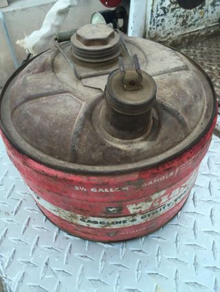 Rare Vintage Old Western Auto Supply Co.  2 - 1/2 Gallon Metal Tin Can Man Cave