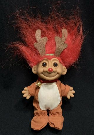 Vintage Russ Troll Doll Rudolph The Red Nosed Reindeer Christmas 5 " Tall 90s