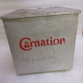 Old Carnation Dairy Milk Bottle Cooler Insulated Ice Box Door Step Fridge Rare