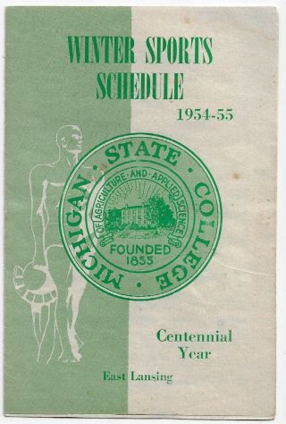Very Rare 1954 - 55 Michigan State College Basketball,  Hockey And More Schedule