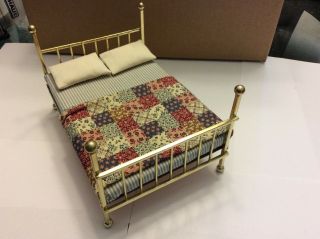 Dollhouse Miniatures Brass Metal Bed 1:12 Scale,