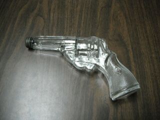Large Antique Glass Gun Candy Container - Pistol - Revolver - Six Gun - Clear