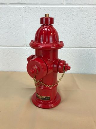 Lionstone Red Fire Hydrant Whiskey Decanter 12 " Tall Empty Vintage Rare