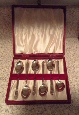 Vintage Boxed Set Of Silver Plated Apostle Tea Coffee Spoons Vgc