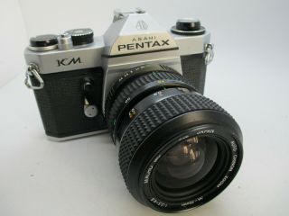 Rare Pentax Km Slr 35mm Film Camera With Chinon 35 - 70mm 3.  5 - 4.  6 Lens.