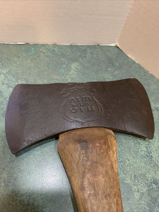 Vintage Embossed Ovb Our Very Best Rare Double Bit Axe Manufactured By Hsb & Co