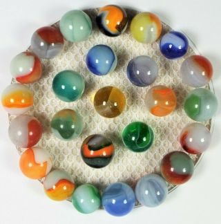 25 Antique Collectible Marbles Over 80 Years Old Family Hand Me Down - 1575 - 2
