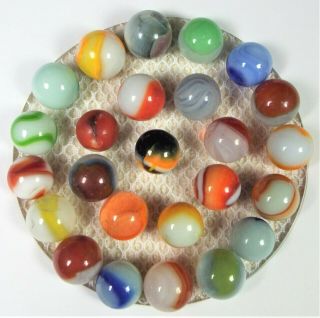 25 Antique Collectible Marbles Over 80 Years Old Family Hand Me Down - 1575 - 7