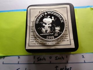 Snoopy Woodstock Charlie Brown 1998 Peanuts 999 Silver Coin Sharp Rare Case
