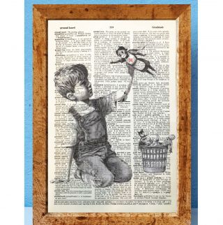 Banksy Game Changer Street Art Dictionary Page Art Print Vintage Antique P50