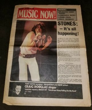 Top Pops & Music Now Uk Newspaper Mick Jagger/rolling Stones - Rare Issue 101