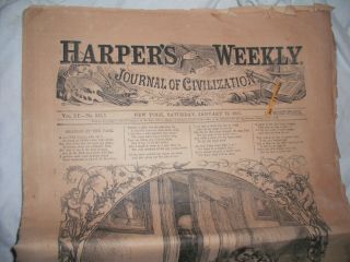 Antique 1867 HARPER ' S WEEKLY FULL NEWSPAPER - Advertisments 2