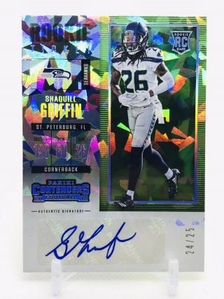 2017 Shaquill Griffin Panini Contenders Rc Ticket Cracked Ice /25.  Rare