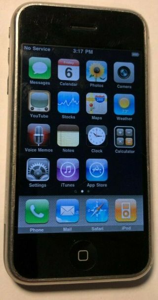 Apple Iphone Gen 1 Black (at&t) A1203 8gb Gsm Fast Ship Very Good Rare