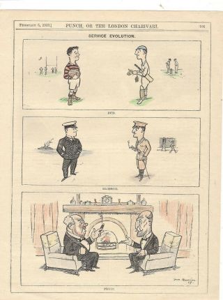 Amusing Vintage 1919 Punch Military Cartoon By H M Bateman
