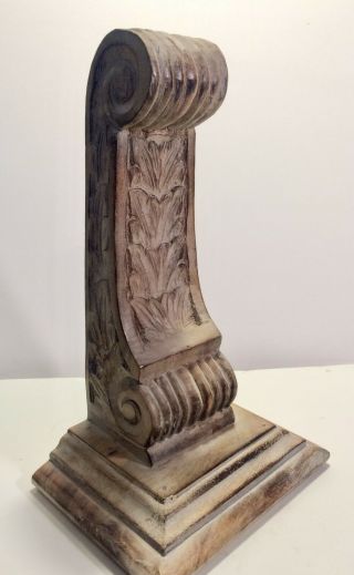 Leaves Bookend Sconce Rustic Carved Wood Ornate Wall Sconce Shelf