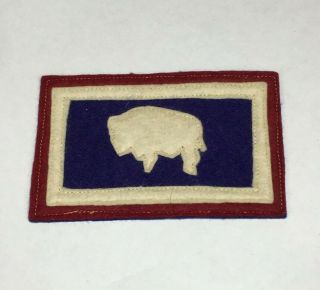 Rare Vintage Early Wyoming State Guard Red White And Blue Buffalo