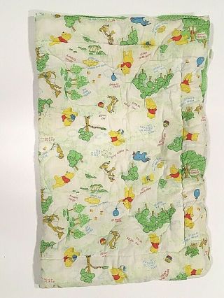 Vintage Winnie The Pooh Baby Blanket Zip Up Slumber Bag Disney 31 X 40 " Unzipped