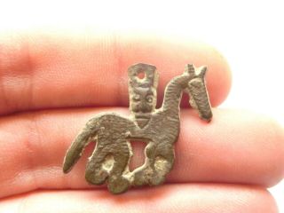 Exclusively rare Ancient Celtic Druids Bronze Amulet HORSEMAN Wearable 3
