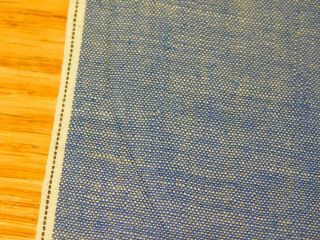 2 1/2 Yards X 29 " Wide Antique Vintage Cotton Fabric Blue Chambray