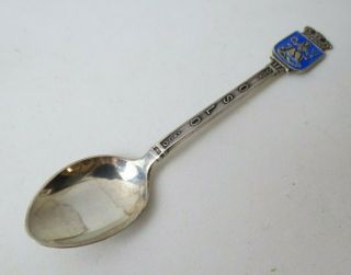 David Andersen Oslo Norway Sterling Silver & Enamel Souvenir Spoon 4 "