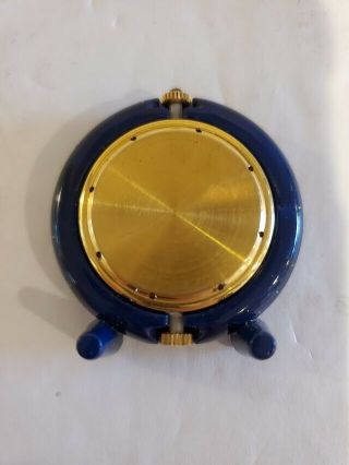 RARE Tiffany & Co.  Miniature travel alarm clock blue and gold Small 3