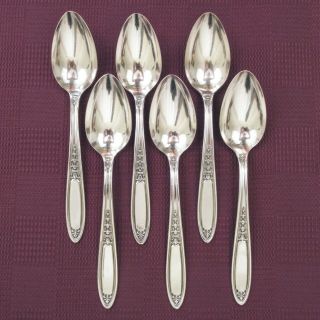 Oneida Tudor Plate Enchantment 6 Teaspoons Silverplate Flatware Spoon Bounty