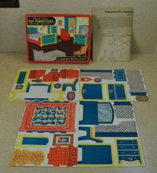 Built Rite Toy Furniture Complete Bedroom Set No.  77 With Instructions