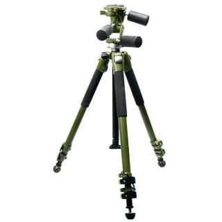 Rare Manfrotto 3205gn Spotter/sniper Tripod Od Green With 3 - Way 141rcnat Head