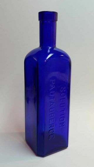Antique Cobalt Blue Medicine Bottle / Solution Pautauberge / 1900 