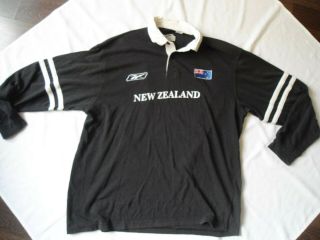 Vintage Rare Zealand Reebok Rugby Jersey Shirt Size Large