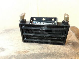 Vintage Lockhart Oil Cooler Larger Racing Style Threaded Fittings Harley Rare