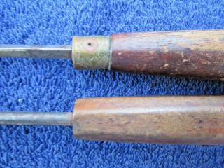 TWO SMALL ANTIQUE WOOD WORKERS HAND CHISELS 3/16 inch & 1/4 inch. 2