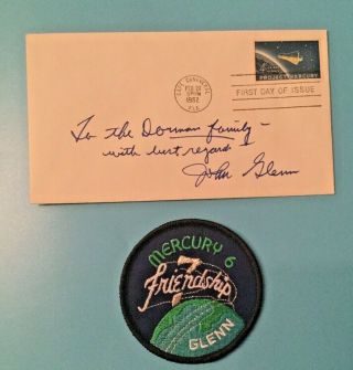 - John Glenn NASA Mercury Astronaut Rare Signed Autograph FDC,  Patch 2