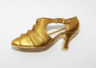 Vintage Signed Mma Metropolitan Museum Of Art High Heel Shoe Pin Brooch