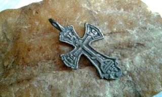 Rare Antique C.  18th Century Silver " Old Believers " Orthodox " Footed " Cross