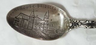 Antique Bridgeport Ct Sterling Silver Souvenir Spoon - Court House