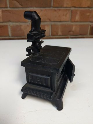 Vintage Miniature Dollhouse Furniture Cast Iron Black Stove Bonnie Glo Wright 2