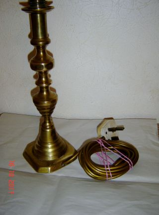Antique Solid Brass Candlestick Now Made Electric