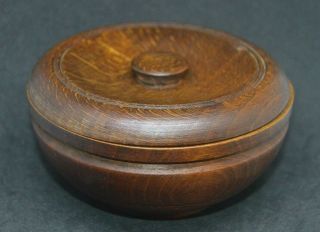 Vintage Hand - Crafted Turned Wood Lidded Bowl Box Treen