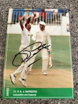 Rare Signed " Frost " Cricket Card - Phil Defreitas - England - Card No.  11