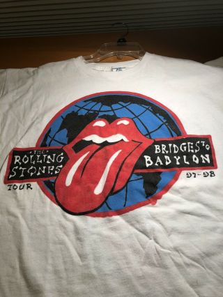 Vintage The Rolling Stones T - Shirt Bridges To Babylon Tour 97 - 98 3xl Rare