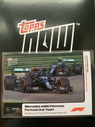 Topps Now F1 Formula 1 Card 11 Mercedes - Amg Petronas Formula 1 Team - Rare