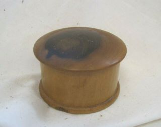 Charming Vintage Small Treen Turned Wooden Wood Trinket Box Lidded Pot