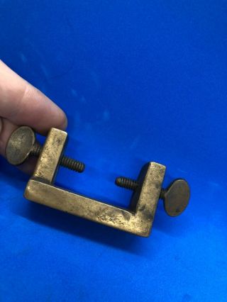 Antique 1800s 1 3/4” Brass Machinist Clamp With Thumb Screws