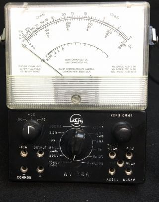 Voltmeter Rca Volt & Ohm Meter Wv - 38a Vintage