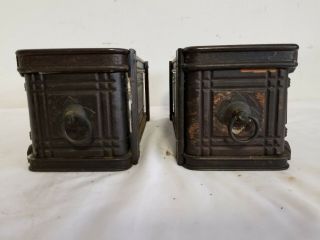 Antique Sewing Machine Cabinet Drawers 2 Singles,  Frames,  Fancy Brass Ring Pulls