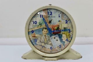 RARE Smith Alarm Clock Football Pool Checker novelty c.  1950s Great Britain 2